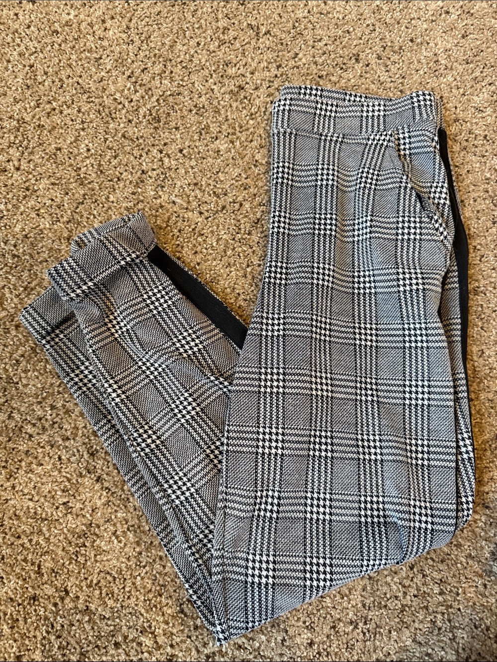 H&M Black & White Glen Plaid Skinny Trousers